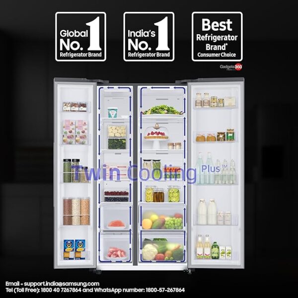 Samsung 653 L, 3 Star, Frost Free, Double Door - Image 2